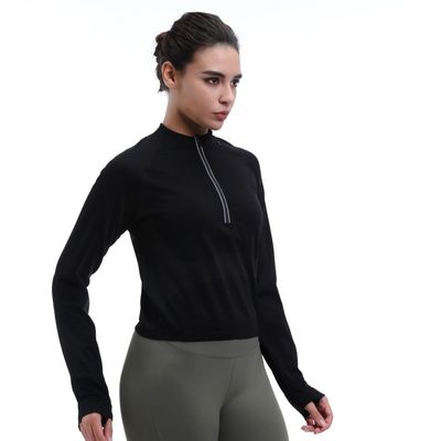 Τρίμηνος απόδοση μακρύ μανίκι υγρασία Wicking τρύπες αντίστροφοι Τρίμ